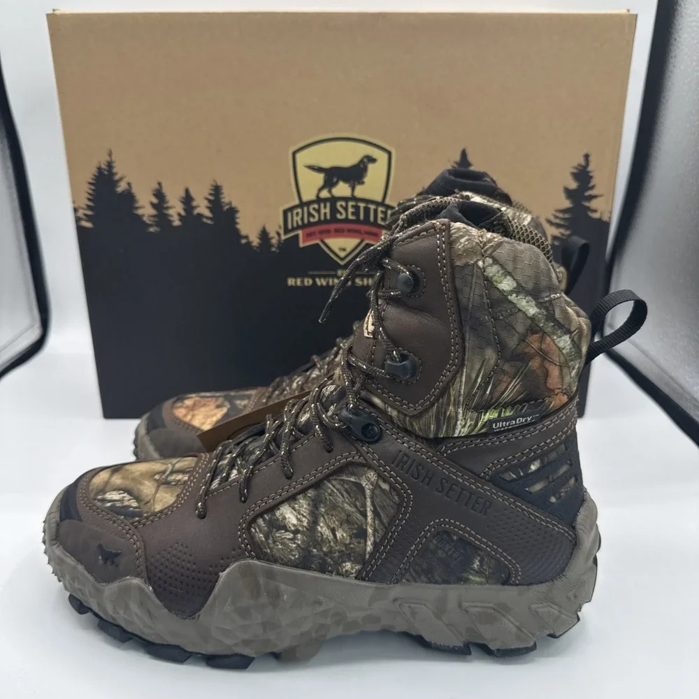Irish Setter Boots Womens US 7.5 Brown Camo Vaprtrek Waterproof Hunting Outdoors